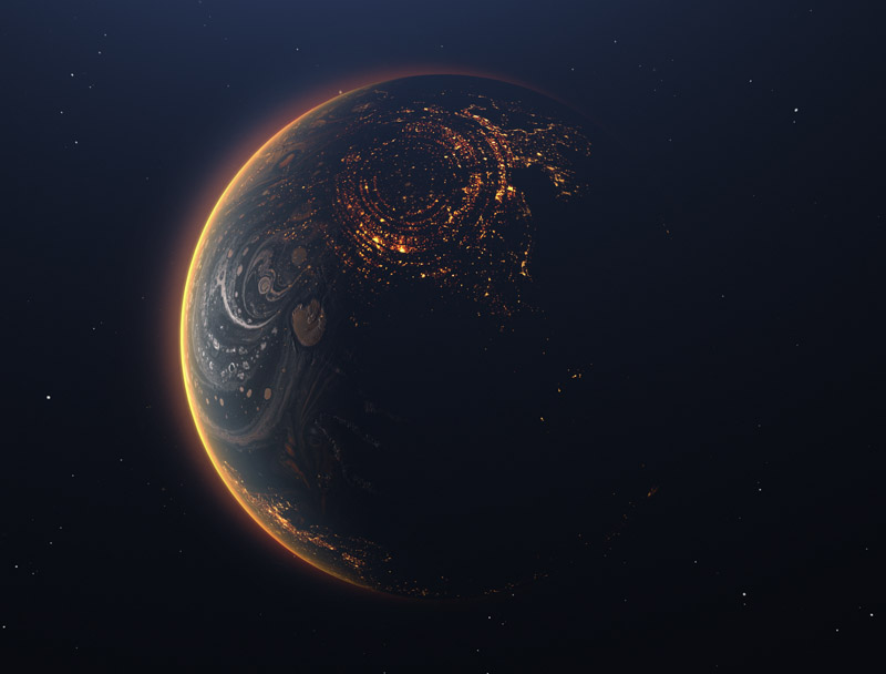 Planet Orbit Outer Space Cosmos Distant Planet Wallpaper