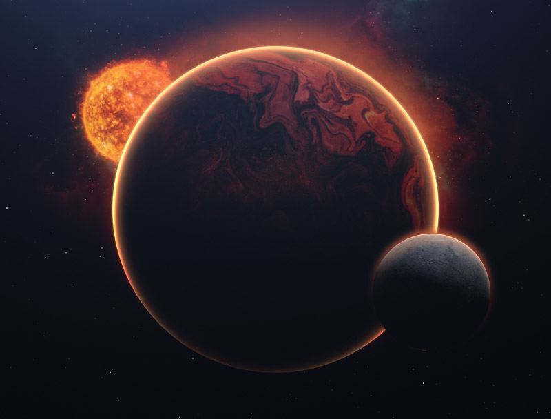 Planet Sun Star Orbit Outer Space Wallpaper